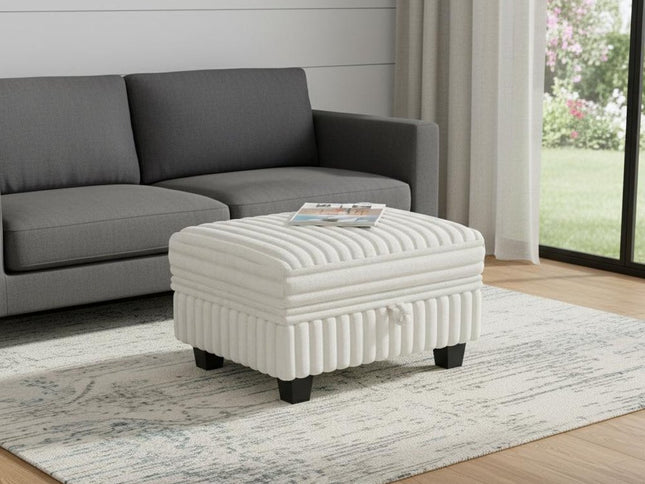 30" Brown and Black Faux Fur Storage Ottoman