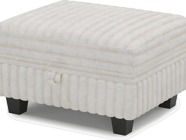 30" Brown and Black Faux Fur Storage Ottoman