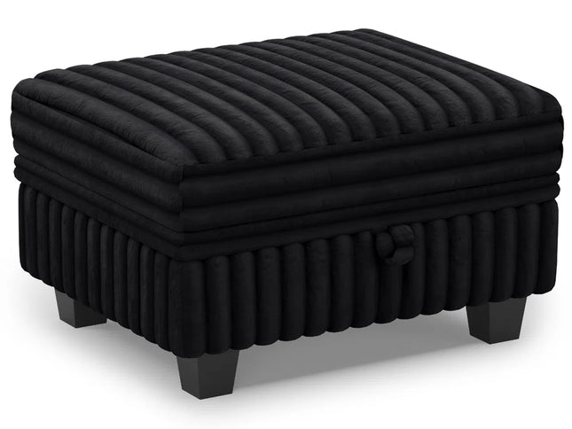 30" Brown and Black Faux Fur Storage Ottoman