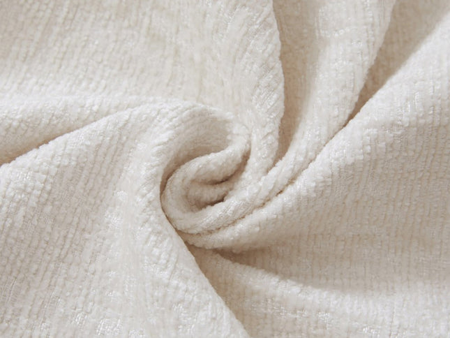 30" Beige and Black Chenille Storage Ottoman