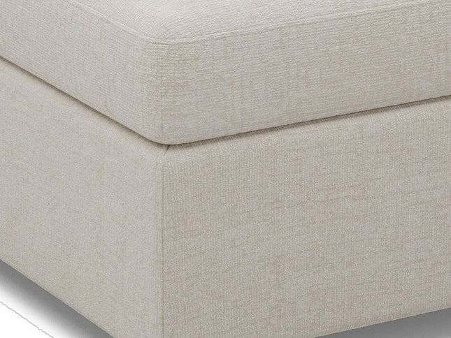 30" Beige and Black Chenille Storage Ottoman