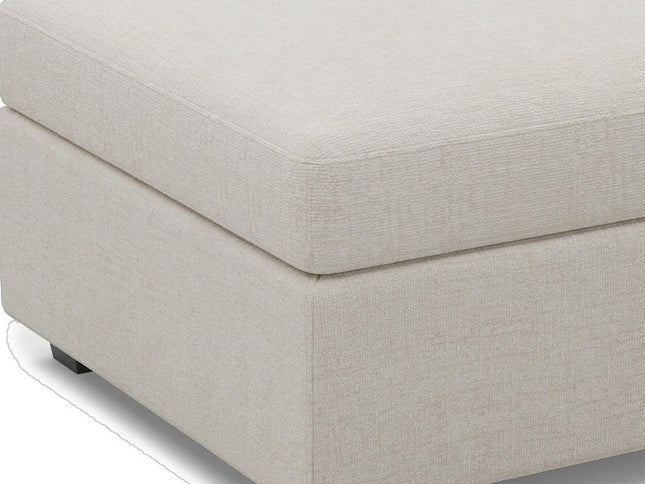 30" Beige and Black Chenille Storage Ottoman