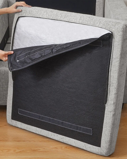 30" Gray and Black Chenille Storage Ottoman