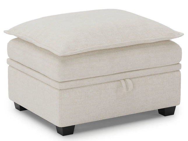 30" Gray and Black Chenille Storage Ottoman