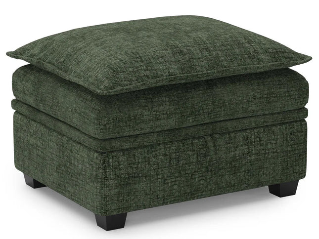 30" Gray and Black Chenille Storage Ottoman