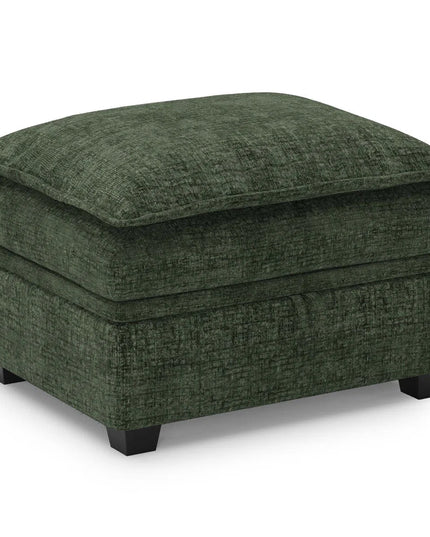 30" Beige and Black Chenille Storage Ottoman