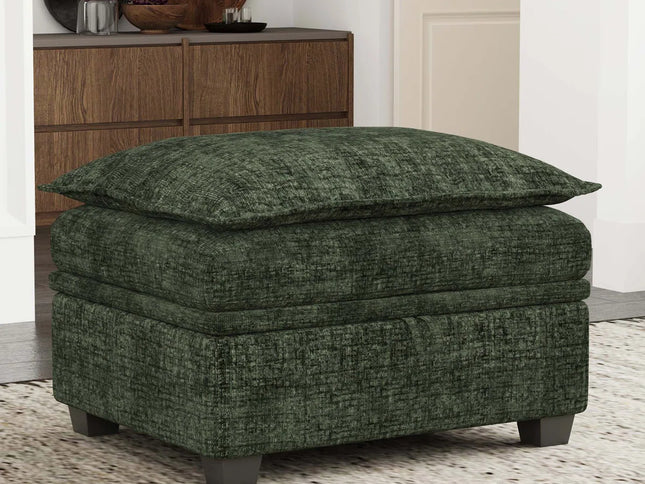 30" Gray and Black Chenille Storage Ottoman