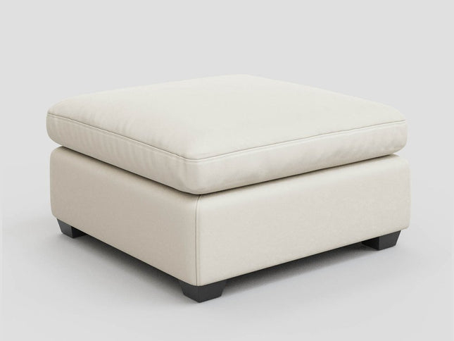 32" Black Corduroy Ottoman