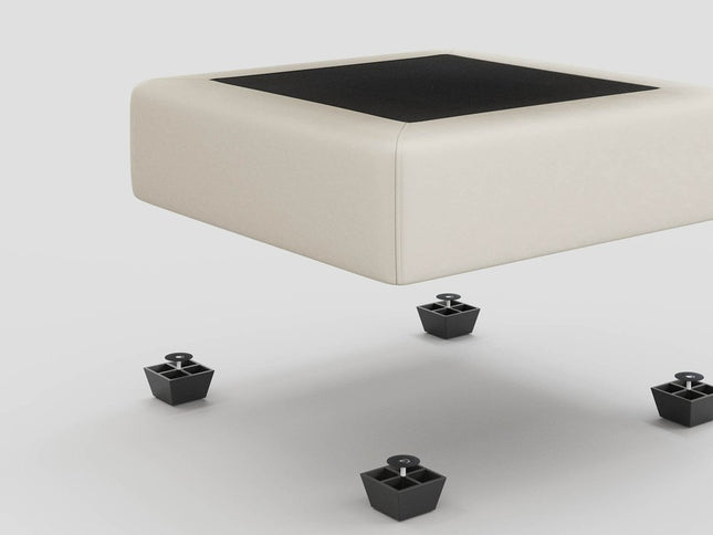 32" Black Corduroy Ottoman