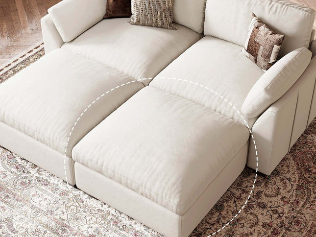 32" Black Corduroy Ottoman