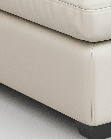 32" Beige and Black Velvet Footstool