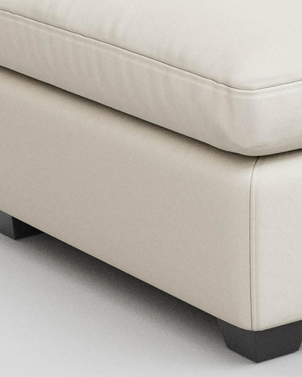 32" Beige and Black Velvet Footstool