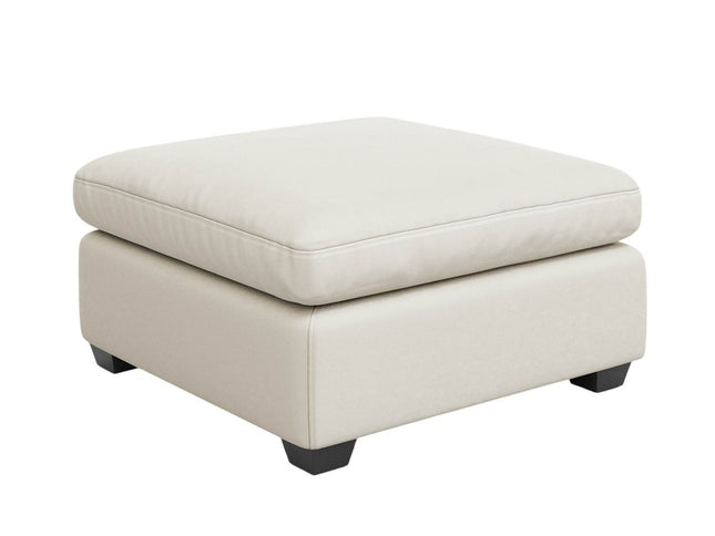 32" Black Corduroy Ottoman