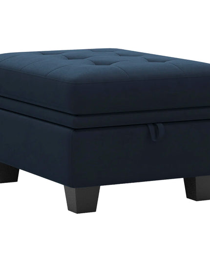 32" Green and Black Velvet Tufted Storage Ottoman