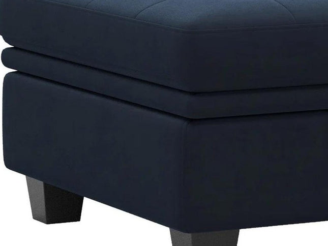 32" Beige and Black Velvet Tufted Storage Ottoman