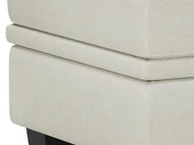 46" Beige and Black Chenille Storage Ottoman