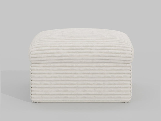 30" Black Corduroy Ottoman