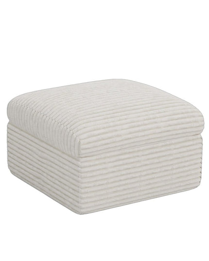 30" Beige Corduroy Footstool