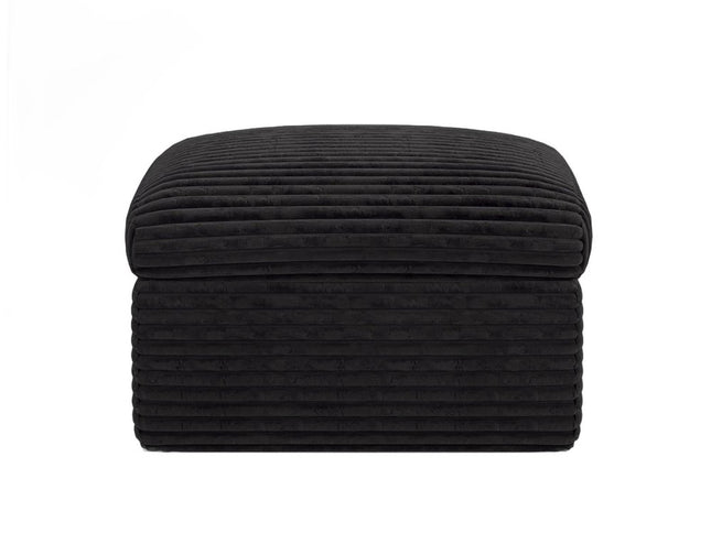 30" Beige Corduroy Footstool