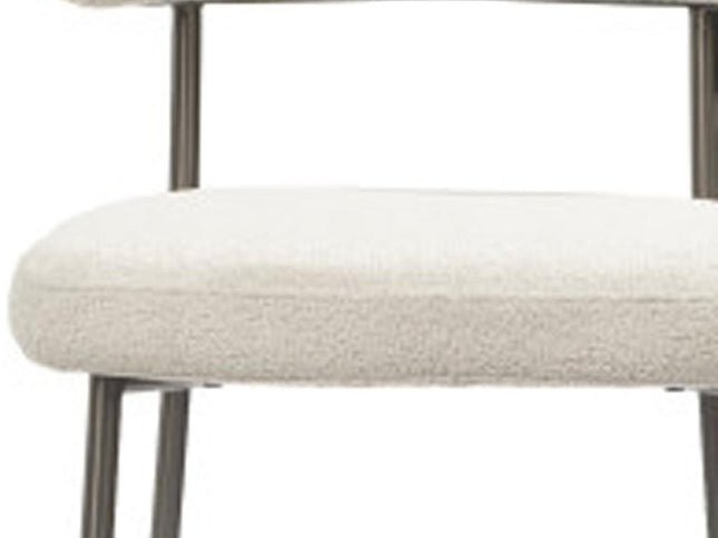 26" Gray and Dark Gray Fabric Boucle and Steel Low Back Counter Height Bar Chair