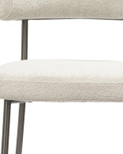 26" Gray and Dark Gray Fabric Boucle and Steel Low Back Counter Height Bar Chair