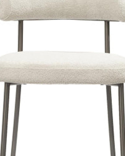 26" Gray and Dark Gray Fabric Boucle and Steel Low Back Counter Height Bar Chair