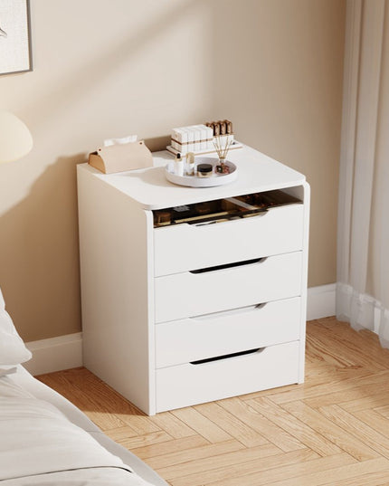 19" White Wood Lighted Three Drawer Dresser With Mirror