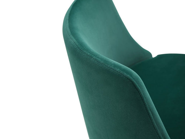 Green and Gold Velvet and Steel Low Back Adjustable Height Swivel Bar Chair