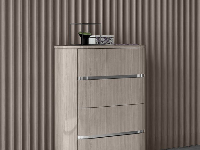 40" Beige Wood Four Drawer Gentlemens Chest