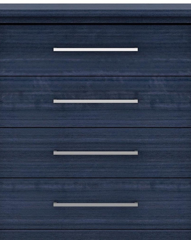 36" Blue Wood Five Drawer Gentlemens Chest