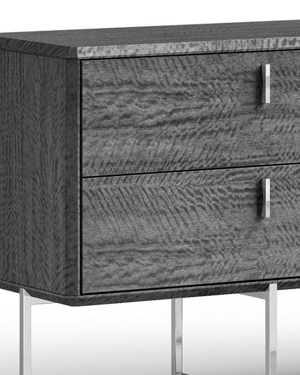70" Gray Wood Four Drawer Double Dresser