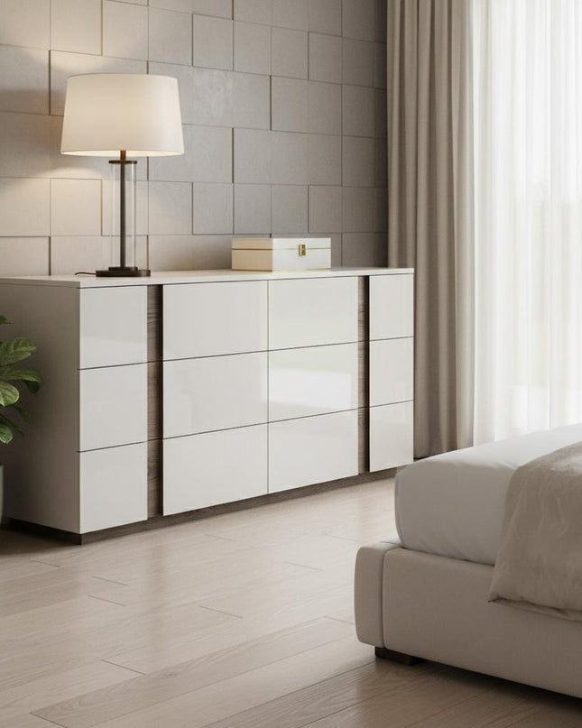 60" Gray Wood Six Drawer Double Dresser