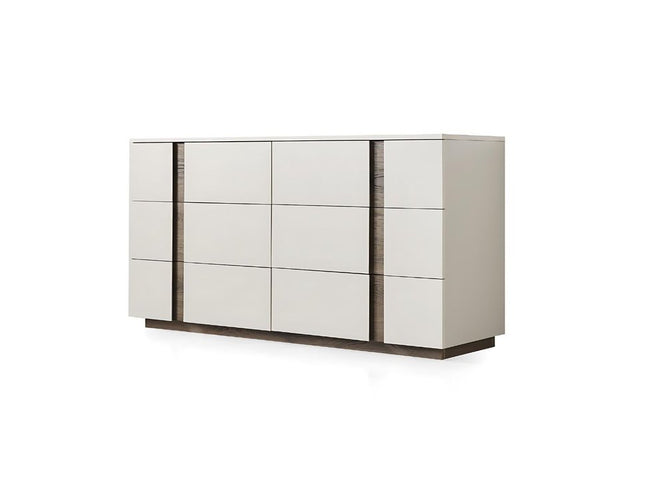 60" Gray Wood Six Drawer Double Dresser