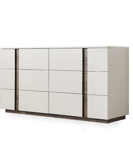 60" Gray Wood Six Drawer Double Dresser