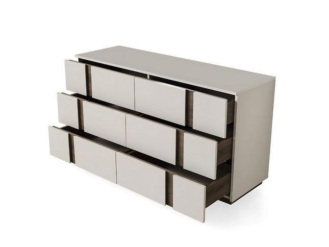 60" Gray Wood Six Drawer Double Dresser