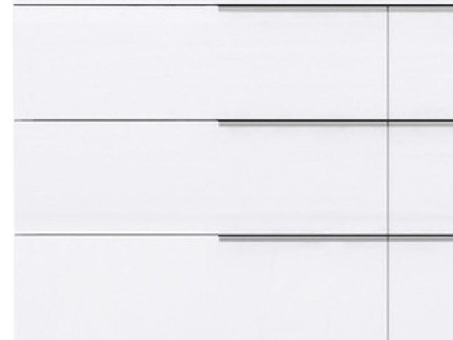 62" White Wood Six Drawer Double Dresser