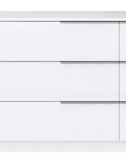 62" White Wood Six Drawer Double Dresser