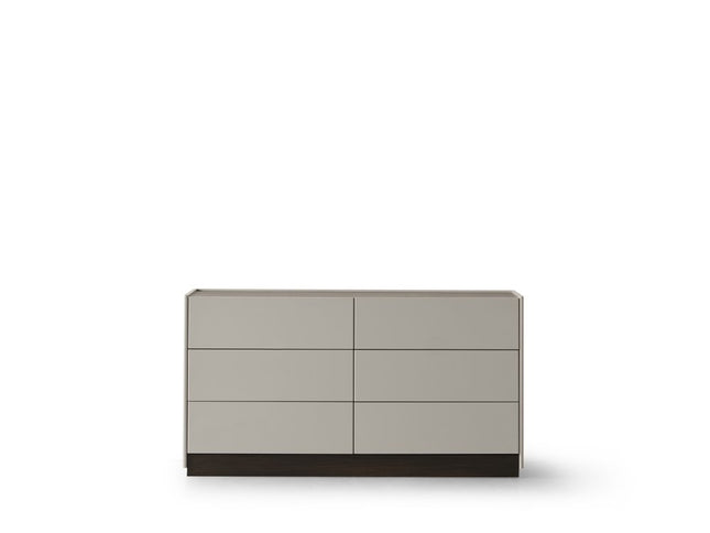 60" Gray Wood Six Drawer Double Dresser