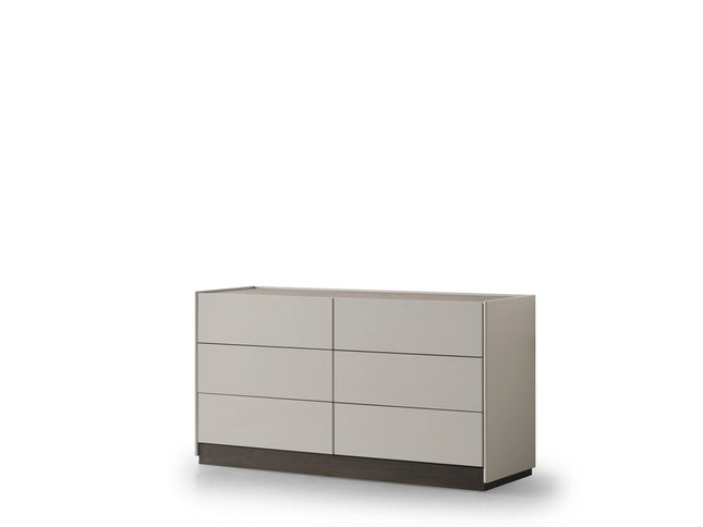 60" Gray Wood Six Drawer Double Dresser