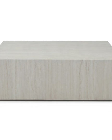 35" Beige Stone Square Block Coffee Table