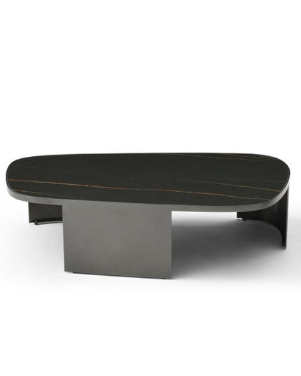 42" Black Ceramic Tile and Steel Coffee Table