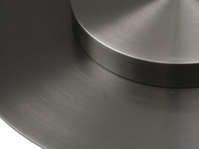 39" White Ceramic Tile and Wood Round Pedestal Coffee Table