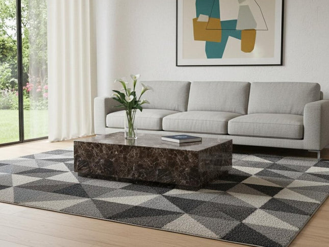 55" Brown Genuine Marble and Marble Pedestal Coffee Table