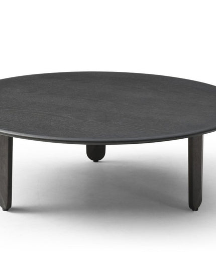 41" Black Solid Wood Round Coffee Table