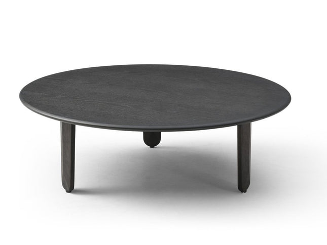 41" Black Solid Wood Round Coffee Table
