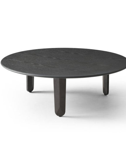 41" Black Solid Wood Round Coffee Table
