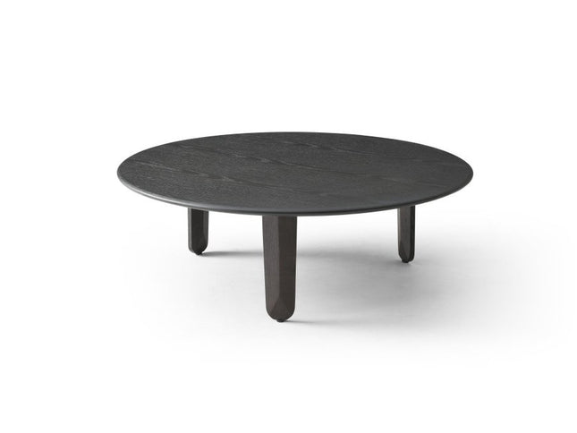 41" Black Solid Wood Round Coffee Table