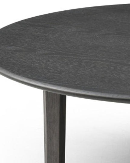 41" Black Solid Wood Round Coffee Table