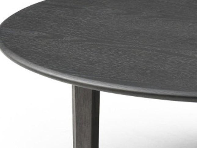 41" Black Solid Wood Round Coffee Table