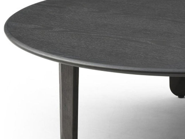 41" Black Solid Wood Round Coffee Table